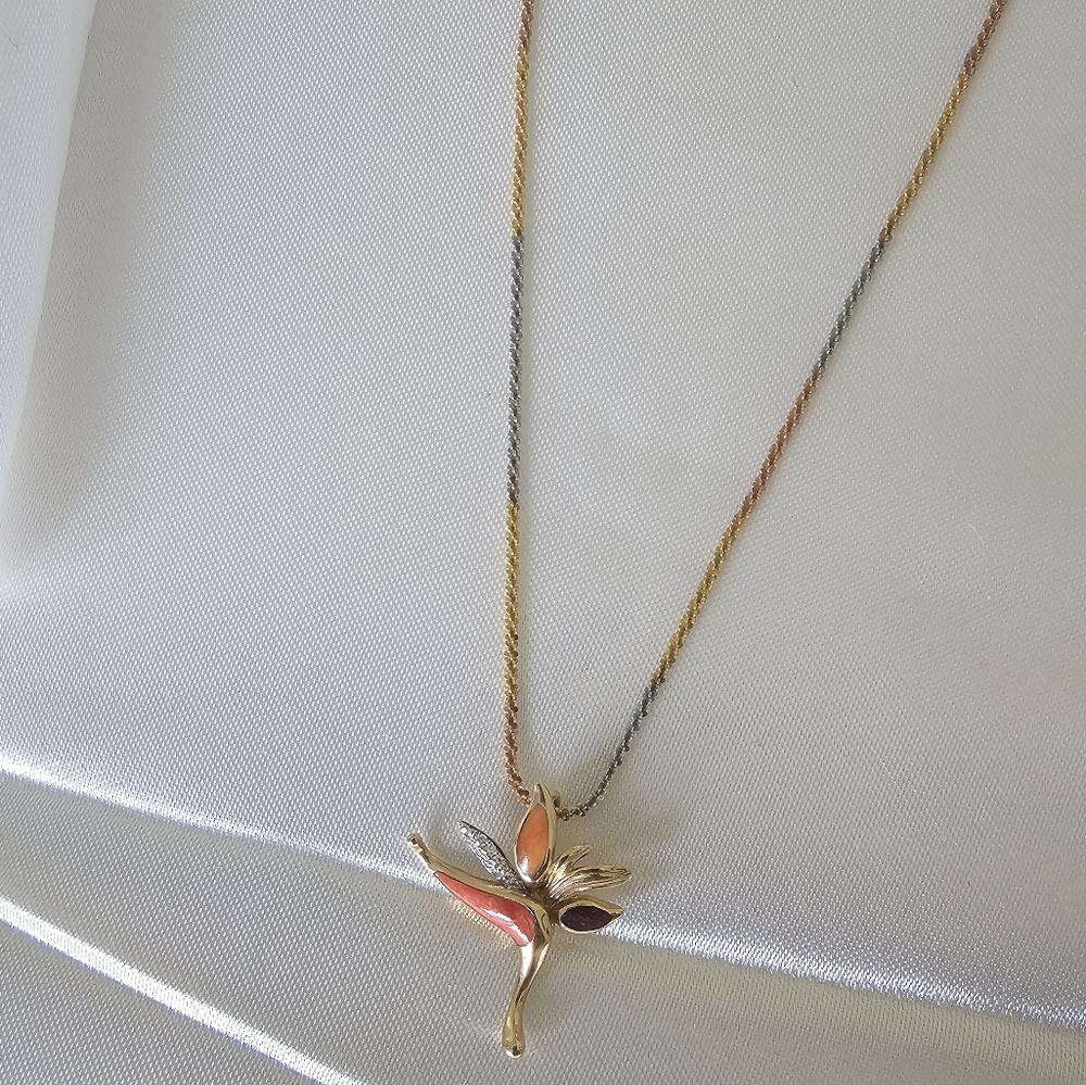Bird of Paradise Pendant NWOT